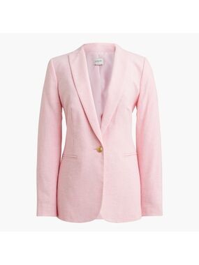 J. Crew Linen cotton Blend One Button Blazer light pink Size 6P AL222 $198 new